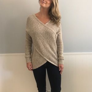 Tan Drape Knit Sweater